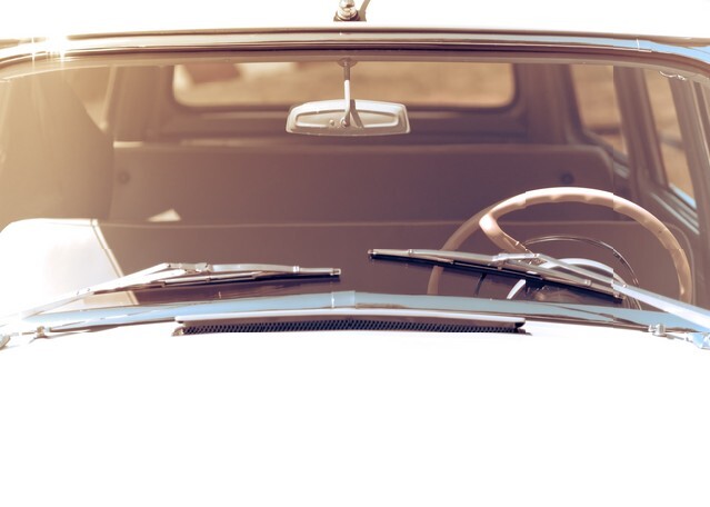 Retro car in vintage toned effect